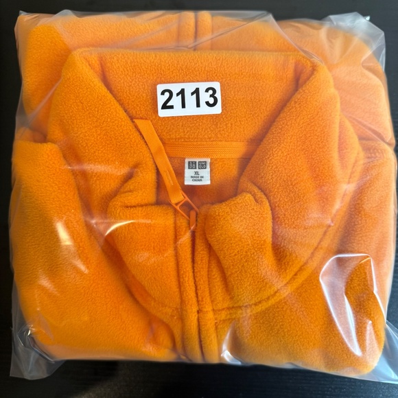Uniqlo Jacket Womens Extra Large Orange Fleece Full Zip Long Sleeve Lightweight - Picture 14 of 14